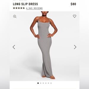 Skims Grey Long Slip Dress